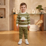 Color: Olive Green with Cream White stripesFabric: Premium Soft Acrylic-Cotton Blend (Completely scratch-free and highly breathable)