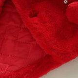 Baby Girl Faux Fur Cape Coat Thick Jacket Cute Pom Pom Warm Winter Outwear