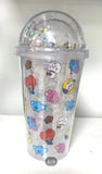 Crystal Ice Tumbler with Straw
