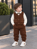 The Palette: Rich Chocolate, Warm Cream, and Leopard AccentsThe Feel: Heavyweight knit thickness, incredibly soft textureBest For: Holiday parties, outdoor family photography, and seasonal events