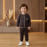 Fabric: Premium Soft Acrylic-Cotton Blend (Completely itch-free and gentle on skin)Items Included: Scallop-Edge Button Cardigan, Matching Black Knit Trousers