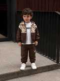 BYFSJ Autumn & Winter Baby Jacket - Beige Vest with Zipper, Hooded Design, Casual Style for Boys and Girls, Polyester Filling, Fall Winter Clothing | Stylish Baby Jacket | Zippered Jacket