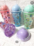 Crystal Ice Tumbler with Straw