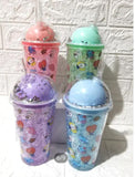 Crystal Ice Tumbler with Straw