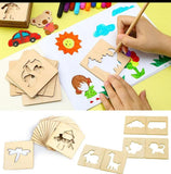 Kids Wooden Alphabet Drawing Stencils