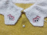 Baby Girl Cat Printed Sweater Mustard