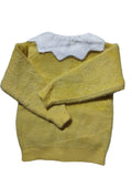 Baby Girl Cat Printed Sweater Mustard