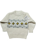 Baby Girl  Printed Sweater Cream