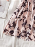 Floral Print Contrast Lace Nightgown