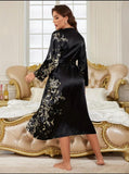 Slip Nightdress Suit Simple Casual Sexy Print Gown