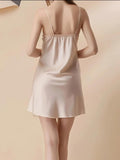 Camisole Night Woman Summer Sexy Sleeping Dress Woman Lure Lace Silk Homewear Set