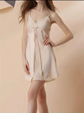 Camisole Night Woman Summer Sexy Sleeping Dress Woman Lure Lace Silk Homewear Set