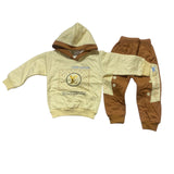 Warm & Stylish Hoodie Set for Kids D Brown