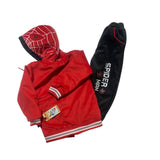 Warm & Stylish Hoodie Set for Kids Black & Red