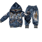 Warm & Stylish Hoodie Set for Kids Dark Grey