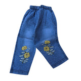 Infant Toddler Baby Girl Clothes Denim Jeans Outfits 2PCS Ruffle Floral Top + Ripped Denim Girls Pants Set 6M-4T, Multicolor,