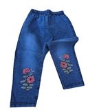 Infant Toddler Baby Girl Clothes Denim Jeans Outfits 2PCS Ruffle Floral Top + Ripped Denim Girls Pants Set 6M-4T, Multicolor,