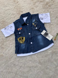 Kids Denim Vest Rainbow Sleeveless Breasted Jean Waistcoat Spring Autumn Girls Casual