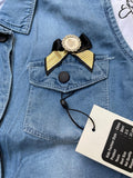 Kids Denim Vest Rainbow Sleeveless Breasted Jean Waistcoat Spring Autumn&nbsp; Girls Casual