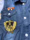 Kids Denim Vest Rainbow Sleeveless Breasted Jean Waistcoat Spring Autumn Girls Casual