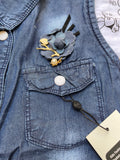 Kids Denim Vest Rainbow Sleeveless Breasted Jean Waistcoat Spring Autumn&nbsp; Girls Casual
