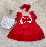 Little Girl Summer New Suspenders Fashion Dress Princess A Line Sleeveless Bowknot