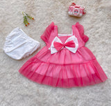Little Girl Summer New Suspenders Fashion Dress Princess A Line Sleeveless Bowknot