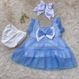 Little Girl Summer New Suspenders Fashion Dress Princess A Line Sleeveless Bowknot