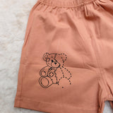2PCS Children Boy Clothes Set Bear Print Short Sleeve T-shirt+Wave Point Shorts Fashion Summer