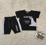 Baby clothes summer children's cartoon short sleeved set boys aged&nbsp; solid color T-shirt denim