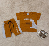 Baby clothes summer children's cartoon short sleeved set boys aged&nbsp; solid color T-shirt denim