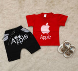 Baby clothes summer children's cartoon short sleeved set boys aged&nbsp; solid color T-shirt denim