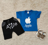 Baby clothes summer children's cartoon short sleeved set boys aged&nbsp; solid color T-shirt denim