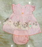 100% Cotton Summer Lolita Ball Gown for Infant Girls Kids Princess Pink Floral Lace Dress Children Design