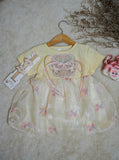 Girls Floral & Pastel With Hair Band  Breathable Mesh Outfit for Everyday & Formal Event Easy Care Machine Washable Bodysuit,