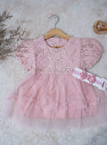 Baby Girls Causal Dress With Hair Band Cute Chic Floral Embroidery Mesh Dress Elegant Stylish Dress For Infant Girls'