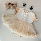 New Arrival Princess Romper Dress With Hair Band & with Embroidery Soft Gauze Bodysuite Old Baby Gitls,