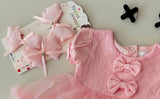 New Arrival Princess Romper Dress With Hair Band & with Embroidery Soft Gauze Bodysuite Old Baby Gitls,