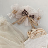 New Arrival Princess Romper Dress With Hair Band &amp; with Embroidery Soft Gauze Bodysuite Old Baby Gitls,