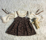 New Cute Leopard Print Baby Girl Dress For Spring And Autumn, Fake Two Long Sleeved Children'S Clothes (9 Months -3 Years Old)