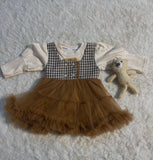 New Cute Leopard Print Baby Girl Dress For Spring And Autumn, Fake Two Long Sleeved Children'S Clothes (9 Months -3 Years Old)