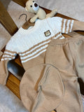 Boys' Autumn and Winter Sweater Set with&nbsp; CAP Knitwear Two-Piece Warm Round Neck Sweaters and Pants, Perfect for Outdoor