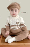 Boys' Autumn and Winter Sweater Set with&nbsp; CAP Knitwear Two-Piece Warm Round Neck Sweaters and Pants, Perfect for Outdoor