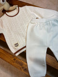Boys' Autumn and Winter Sweater Set with Knitwear Two-Piece Warm Round Neck Sweaters and Pants, Perfect for Outdoor