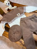 Boys' Autumn and Winter Sweater Set with&nbsp; CAP Knitwear Two-Piece Warm Round Neck Sweaters and Pants, Perfect for Outdoor