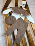 Boys' Autumn and Winter Sweater Set with&nbsp; CAP Knitwear Two-Piece Warm Round Neck Sweaters and Pants, Perfect for Outdoor