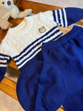 Boys' Autumn and Winter Sweater Set with&nbsp; CAP Knitwear Two-Piece Warm Round Neck Sweaters and Pants, Perfect for Outdoor