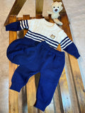 Boys' Autumn and Winter Sweater Set with  CAP Knitwear Two-Piece Warm Round Neck Sweaters and Pants, Perfect for Outdoor