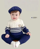 Boys' Autumn and Winter Sweater Set with&nbsp; CAP Knitwear Two-Piece Warm Round Neck Sweaters and Pants, Perfect for Outdoor