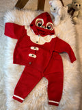 Baby Girl'S Autumn New Cartoon Pattern Knit Round Neck Long Sleeve Top + Pants Two-Piece Set, Perfect for Outdoor, Knitwear, Fall Winter.